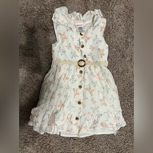 Little Lass White Floral Button-Up Dress